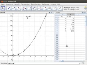 Abbildung 8: Die Eingabe von variablen Werten für Punkt erlaubt eine spielerische Regression und das Auffinden von Merkmalen durch wiederholte Versuche.