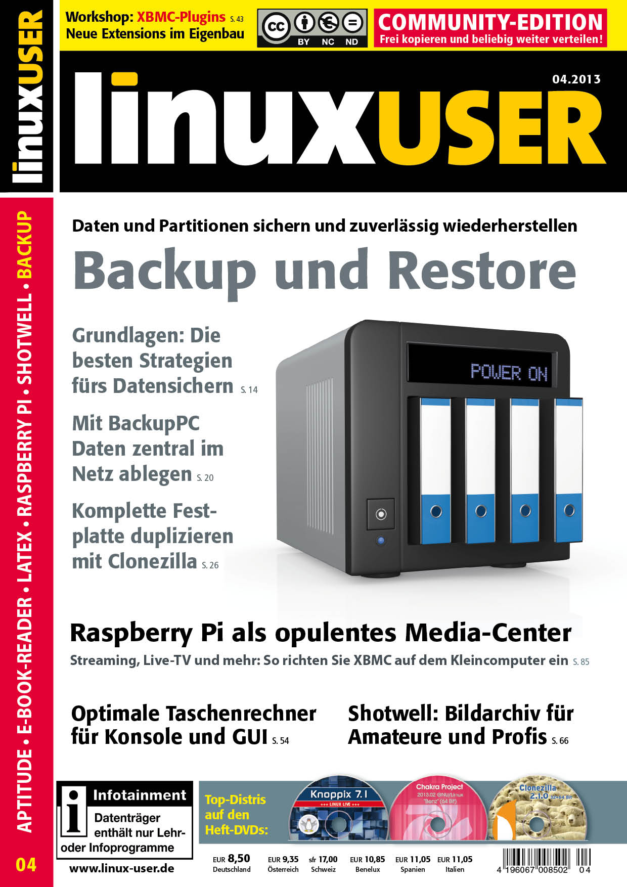 Heftcover LinuxUser Community Edition 04/2013