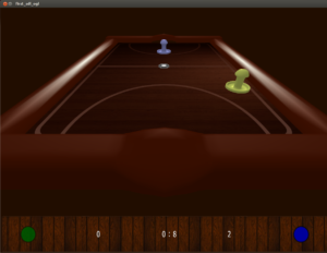 Die Grafik von AirHockey ist einfach, dunkel und zweckmäßig.