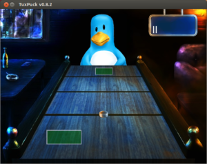 TuxPuck darf man wahlweise gegen Tux ...