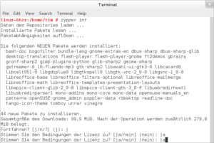 Aktualisierung der Pakete unter GNOME