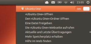 Abbildung 1: Das neue Ubuntu-One-Menü erlaubt Ihnen den schnellen Zugriff auf die wichtigsten Funktionen.