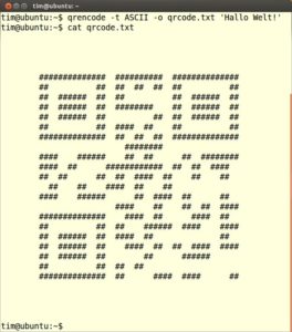 Abbildung 2: Mehr eine Spielerei ist die Ausgabe des QR-Codes als ASCII-Zeichen. Zuständig ist dafür der Parameter <code srcset=
