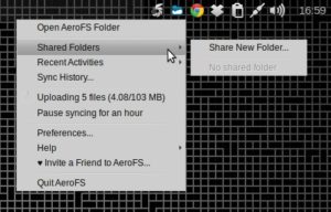Abbildung 2: Der AeroFS-Client erinnert im Aufbau stark an Dropbox. Er gleicht im Hintergrund Änderungen an den Daten mit allen Clients ab.