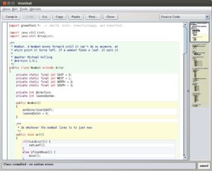 Abbildung 3: Der Editor von Greenfoot bietet nicht nur Syntax-Highlighting, sondern am rechten Rand auch eine Übersicht, mit der man sehr schnell zur gewünschten Code-Stelle navigiert.