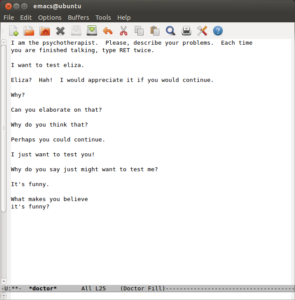Der in Emacs eingebaute Psychologe in Aktion