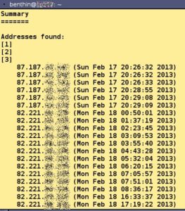 Abbildung 1: Alle 45 Minuten ein fehlerhafter Login-Versuch von einem isländischen Host? Das stinkt. Fail2ban-regex prüft reguläre Ausdrücke in Filtern und kann neue Erkenntnisse bringen.