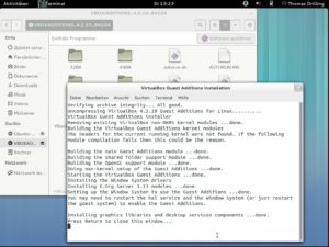 Abbildung 2: Das obligatorische Installieren der VBox-Gastsystem-Treiber beim Betrieb in einer VM.