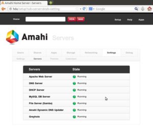 Abbildung 3: In der komfortablen Weboberfläche des Amahi Home Servers lassen sich alle Einstellungen rund um den Betrieb regeln.