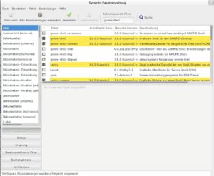 Abbildung 5: Ein Update auf Gnome 3.8 ist mit dem Paketmanager schnell erledigt.