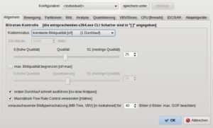 Abbildung 6: Avidemux eignet sich hervorragend zum Komprimieren von DVD-Videomaterial mit dem H264-Codec. Dieser spart bei vergleichbarer Optik etwa 50 Prozent Platz ein.