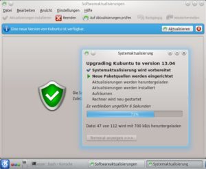 Abbildung 1: Verwenden Sie bereits Kubuntu 12.10, können Sie über Muon auf Version 13.04 umsteigen.
