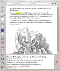 Abbildung 10: Calibre schlägt Wörter in Bedeutungswörterbüchern nach.