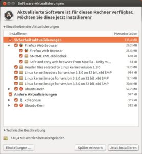 Abbildung 2: Das Werkzeug zur Software-Aktualisierung ist mit der aktuellen Ubuntu-Version 13.04 übersichtlicher geworden.