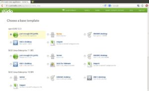 Abbildung 2: Nach dem ersten Login in Suse Studio zeigt die Plattform alle Basis-Systeme an, aus denen Sie eine Appliance bauen können.