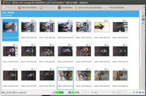 Abbildung 2: Der Import-Dialog bietet eine gute Übersicht über Fotos, die sich auf dem gewählten Medium befinden, und ermöglicht eine komfortable Bildauswahl.
