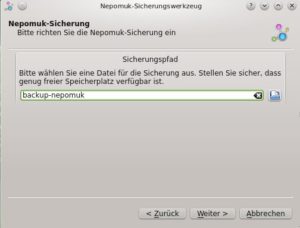 Abbildung 3: Die Nepomuk-Datenbank zu sichern, ist sinnvoll, wenn Sie viel Zeit in die Pflege Ihres Index' investiert haben.