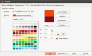 Abbildung 3: Das untere der beiden farbigen Rechtecke zeigt in einer Vorschau, wie sich Ihre Änderungen auf die gewählte Farbe auswirken.