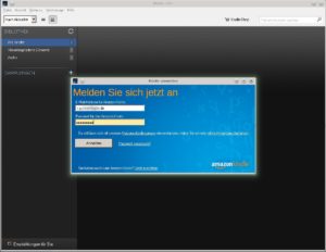 Abbildung 3: Die Windows-Version des Kindle Readers läuft dank WINE auch unter Linux. Beim ersten Start melden Sie sich an.