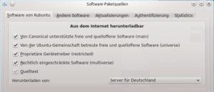 Abbildung 3: In Ubuntus Paketverwaltung aktivieren Sie alle Repositories.