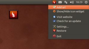 Abbildung 3: Über das FlareGet-Widget (links) oder die Systemleiste (rechts) lassen sich Download-URLs schnell hinzufügen.