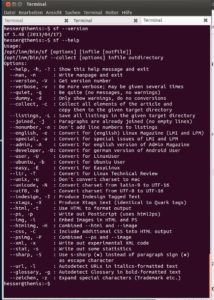Abbildung 4: Satzfertig ("sf") hat viele Features und muss sich damit nicht vor ausgewachsenen Unix-Tools verstecken.