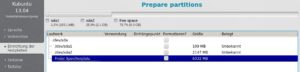 Abbildung 7: Kubuntus Installer bemerkt zwar die freie Partition, kommt aber nicht auf die Idee, sich in diese hinein zu installieren. Also greifen Sie selbst ein.