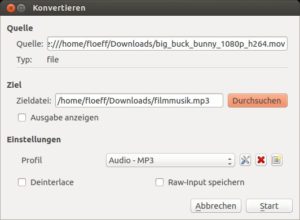 Abbildung 9: Im Mediaplayer VLC extrahieren Sie mit wenigen Mausklicks die Tonspur und speichern Sie im MP3-Format.