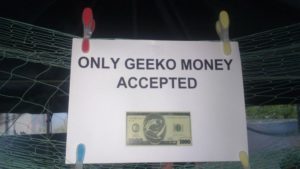 Zwei Geeko-Dollar sind ein Euro.