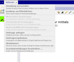 Settings im Openmeeting