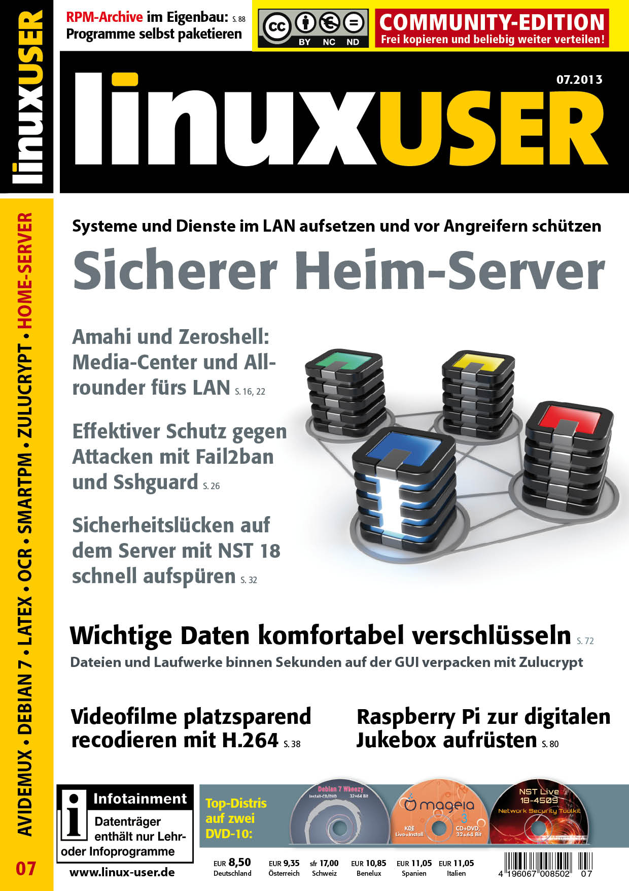 Heftcover LinuxUser Community Edition 07/2013