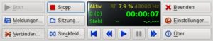 Abb. #: QJackCTL startet das Kommandozeilenprogramm Jack mit seinen vielen Optionen einfach per Klick auf "Start".
