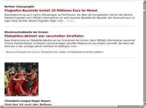 Abb. #: Allen Defiziten in der HTML-Darstellung zum Trotz blieben die Seiten im Test dennoch wenigsten gut lesbar.