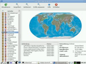Abbildung 2: Für das anonyme Surfen bindet Knoppix den Rechner ins Tor-Netzwerk ein. Zur Steuerung dient das komfortable grafische Frontend Vidalia.