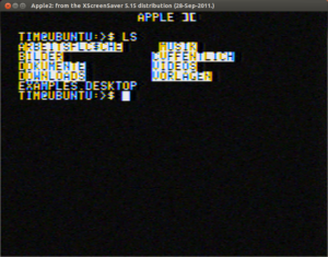 apple2 simuliert die Textausgabe eines alten Apple II.