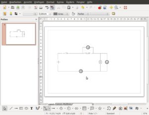 Abbildung 10: Open/LibreOffice-Draw besitzt alle Werkzeuge zum Zeichnen eines Schaltplans – allerdings erscheint dieser nicht ganz lückenlos.