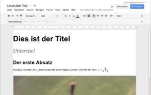 Abbildung 2: Ein Beispieldokument mit einigen Stilen, einem Bild und einem mathematischen Term.