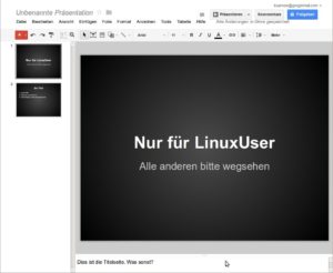 Abbildung 5: Ganz wie bei Open/LibreOffice: Neue Folien einfügen, dabei gleich den Stil angeben und dann die Inhalte per Mausklick hinzufügen.