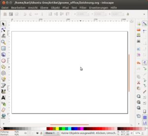 Abbildung 8: Nach dem Start zeigt Inkscape eine leere Seite, deren Größe Sie zunächst einstellen.