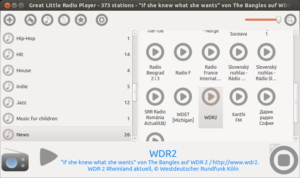 Der Great Little Radio Player zapft hier WDR2 an.