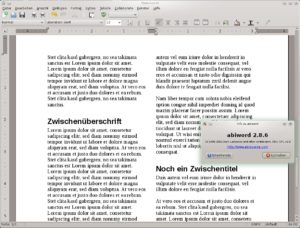 Abbildung 1: In Abiword nutzen Sie die zentralen Features einer Textverarbeitung genau wie in den größeren Anwendungen LibreOffice Writer oder Microsoft Word.