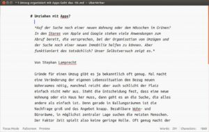 Abbildung 1: Ein Artikel in der Ansicht des Quellcodes im Markdown-Format.