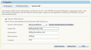 Abbildung 12: Mit DynDNS können Sie die Fritzbox immer über einen im Internet gültigen Domainnamen ansprechen und müssen sich keine IP-Adresse merken.