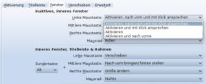 Abbildung 15: Die Voreinstellung "Rollen" für das Mausrad lässt Sie komfortabel durch Listenfelder scrollen.