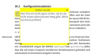 Abbildung 2: Evince bietet ein Werkzeug zum Kommentieren von PDF-Dateien.