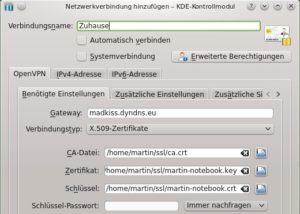 Abbildung 2: Die Client-Konfiguration erledigen Sie über den Network-Manager, die alle wichtigen Einstellungen zugänglich macht.