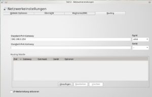 Abbildung 3: Beim manuellen Konfigurieren der Netzwerkkarte Ihres Linux-PCs müssen Sie bei "Gateway" die Adresse Ihrer Fritzbox eintragen, damit Sie mit diesem PC eine Verbindung ins Internet herstellen können.