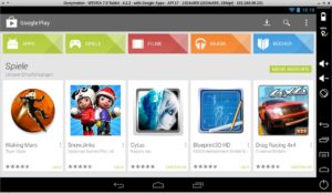Abbildung 3: Genymotion bringt im Gegensatz zum Android Emulator des SDKs den Play Store mit.