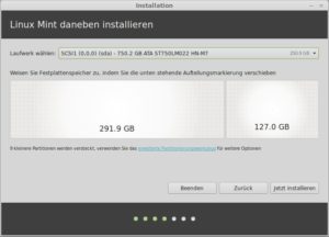 Abbildung 3: Wenn der Installer vorschlägt, eine bestehende Partition zu verkleinern, legen Sie die neue Aufteilung über einen Schieberegler fest.