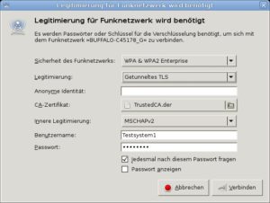Abbildung 4: Auch auf dem Client sind einige Einstellungen vorzunehmen, hier unter Knoppix.